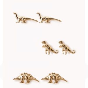 Dinosaur dino dainty gold earrings gift set